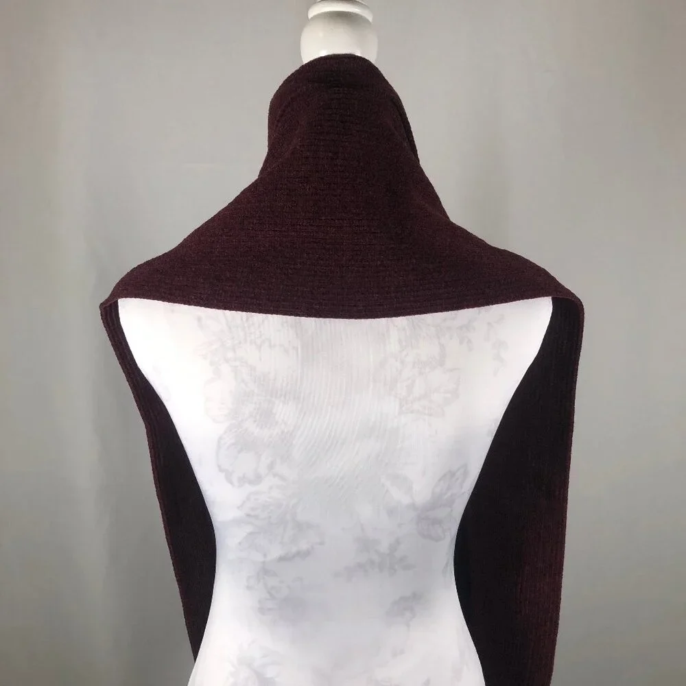 Vintage Merlot Ribbed Knit Scarf – Made in Taiwan R.O.C.